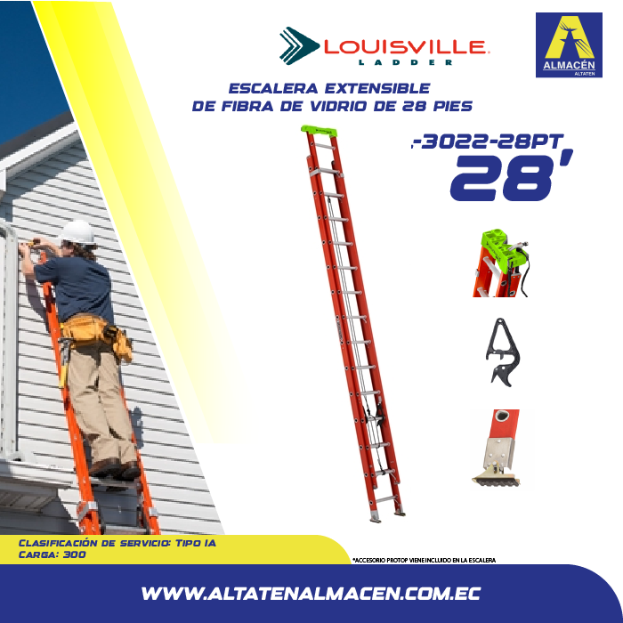 Escalera telescópica Louisville disponible en Ecuador