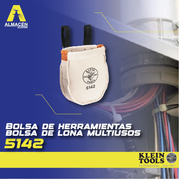 Bolsa de herramientas, bolsa multiusos de lona, ​​conexión de bucle, 9 x 8 x 10 pulgadas 5142