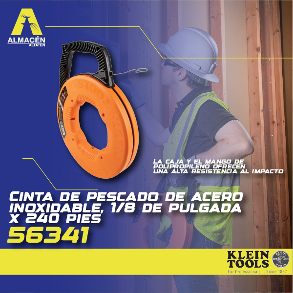 Las cintas para pescado de acero inoxidable de 1/8 de pulgada de ancho, duraderas y de alta resistencia, son firmes pero flexibles para recorridos largos y grandes tirones de cables. La cinta de acero inoxidable resistente a la corrosión extiende la vida útil de la cinta