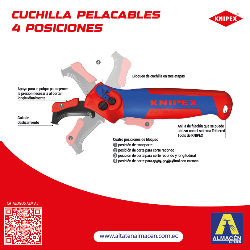 16 50 145 SB Cuchillo pelacables El nuevo cuchillo pelacables con carraca