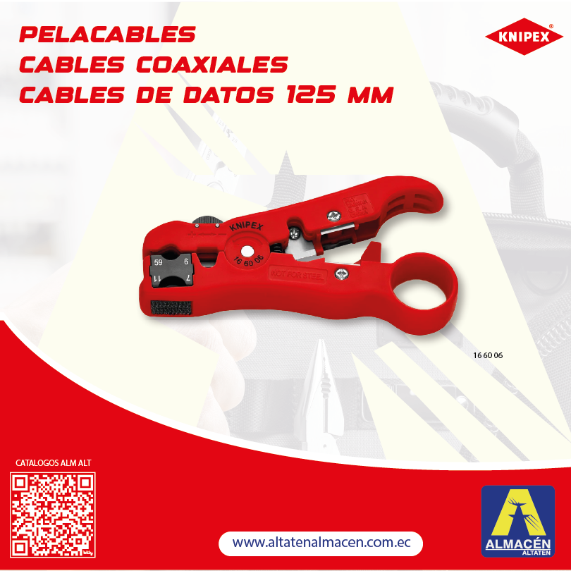 PELACABLE PARA CABLE COAXIAL Y CABLE DE DATOS 16 60 06 SB KNIPEX