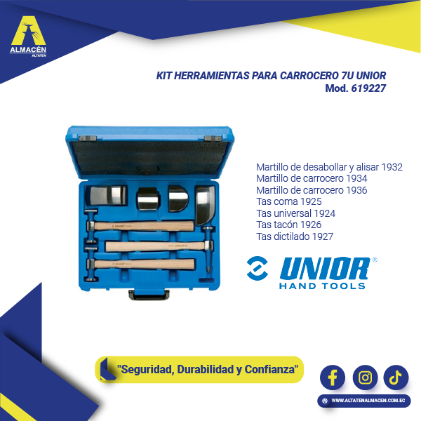 KIT HERRAMIENTAS PARA CARROCERO 7U UNIOR