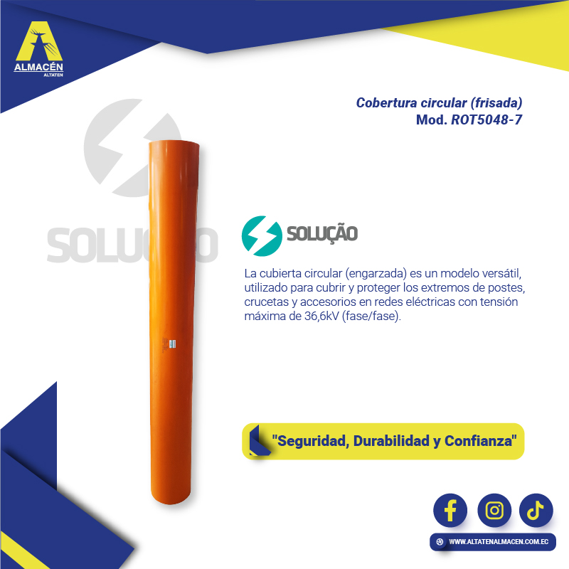 COBERTOR PARA POSTE 36,6kV Ø230mm x 1800mm ROT5048-7 SOLUÇÃO