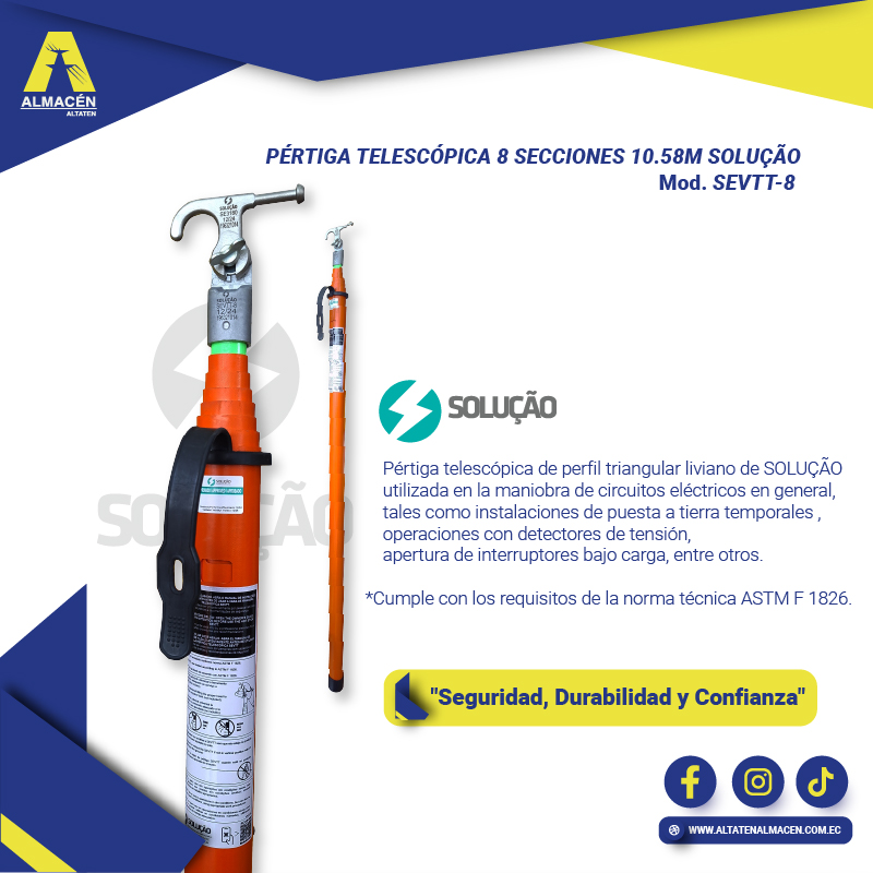 PÉRTIGA TELESCÓPICA 8 SECCIONES 10.58M SEVTT-8 SOLUÇÃO