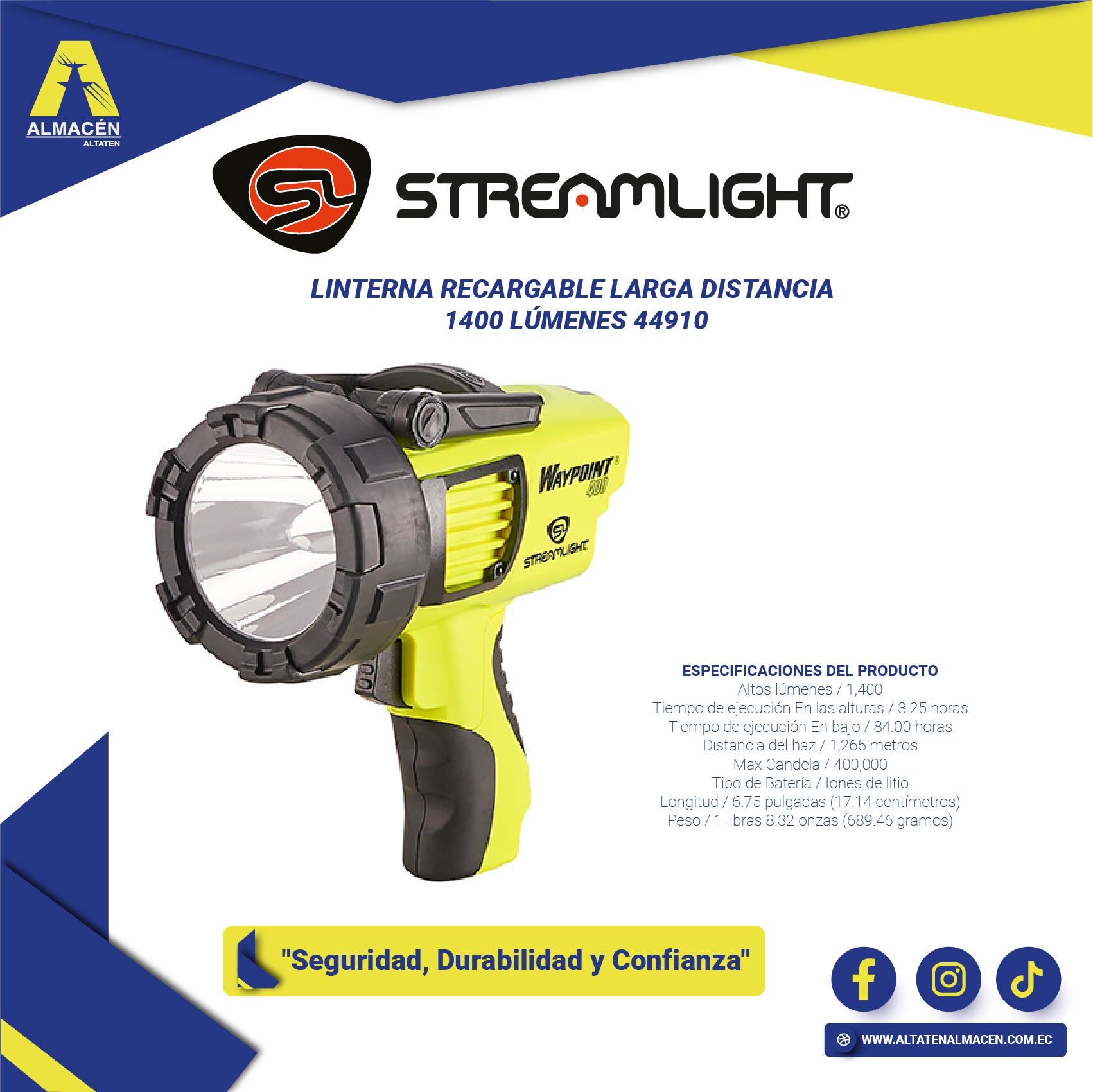 Linterna Streamlight ideal para exteriores y trabajos industriales