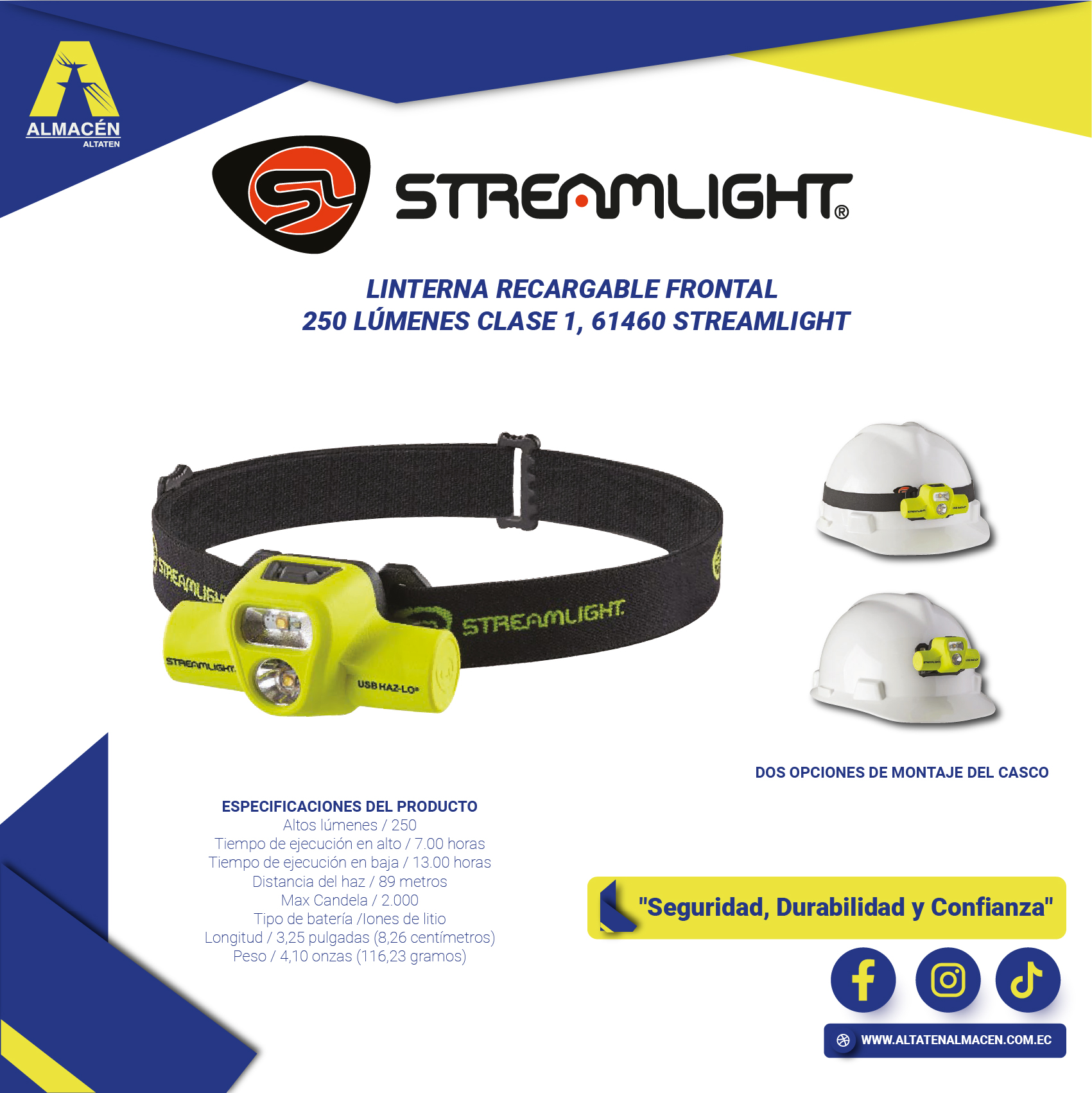 Linterna frontal Streamlight Clase 1 Div 1 250 lúmenes