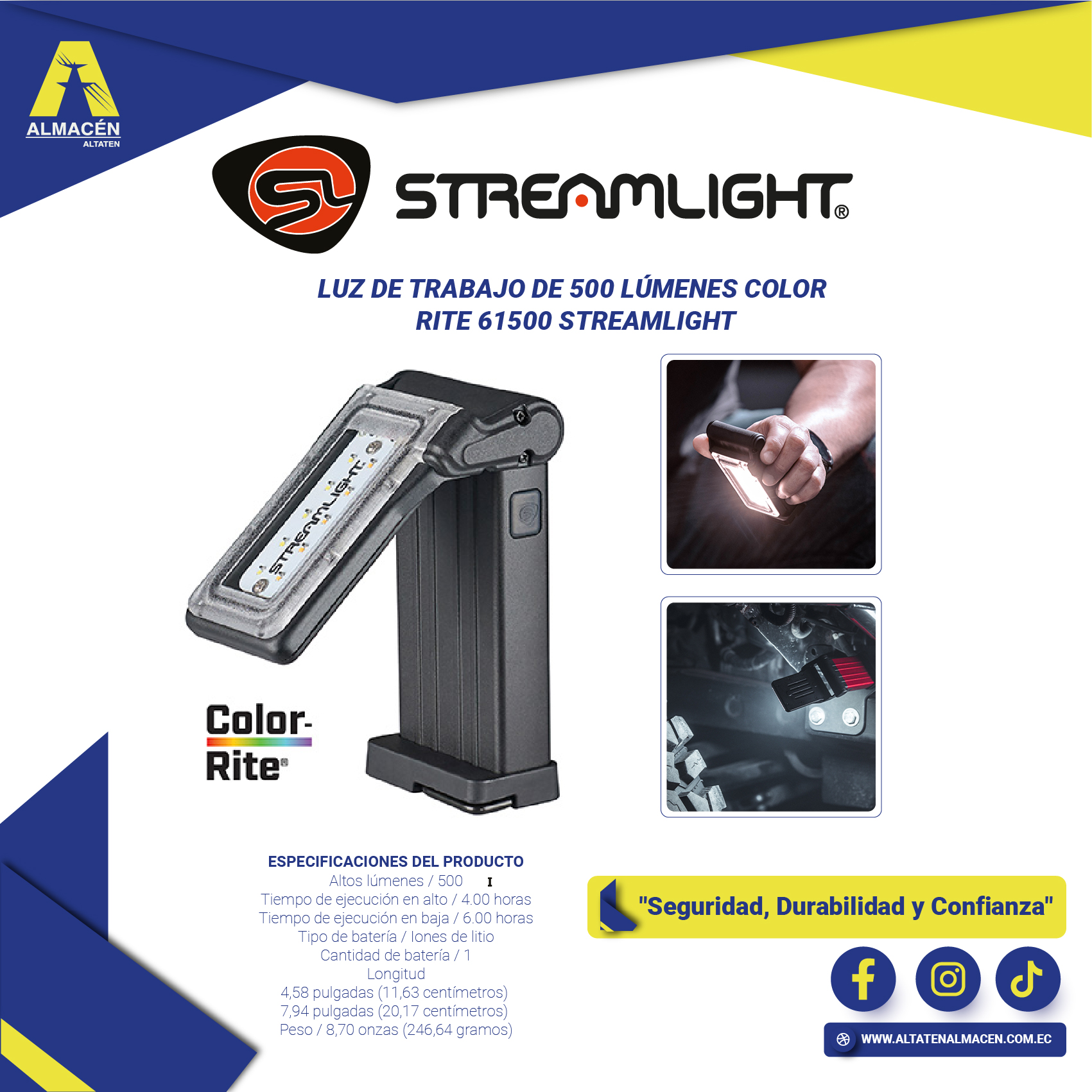 Luz de trabajo Streamlight Color-Rite 500 lúmenes