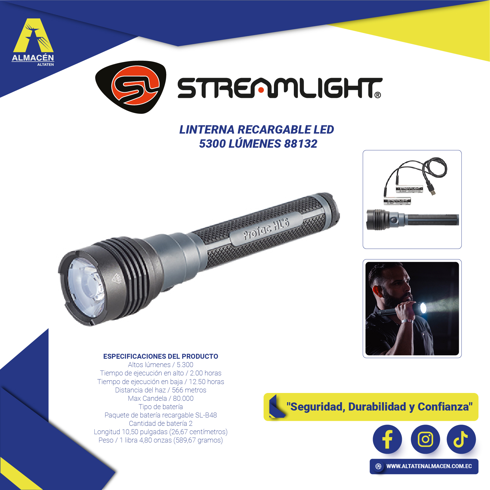 Linterna LED Streamlight 5300 lúmenes modelo 88132