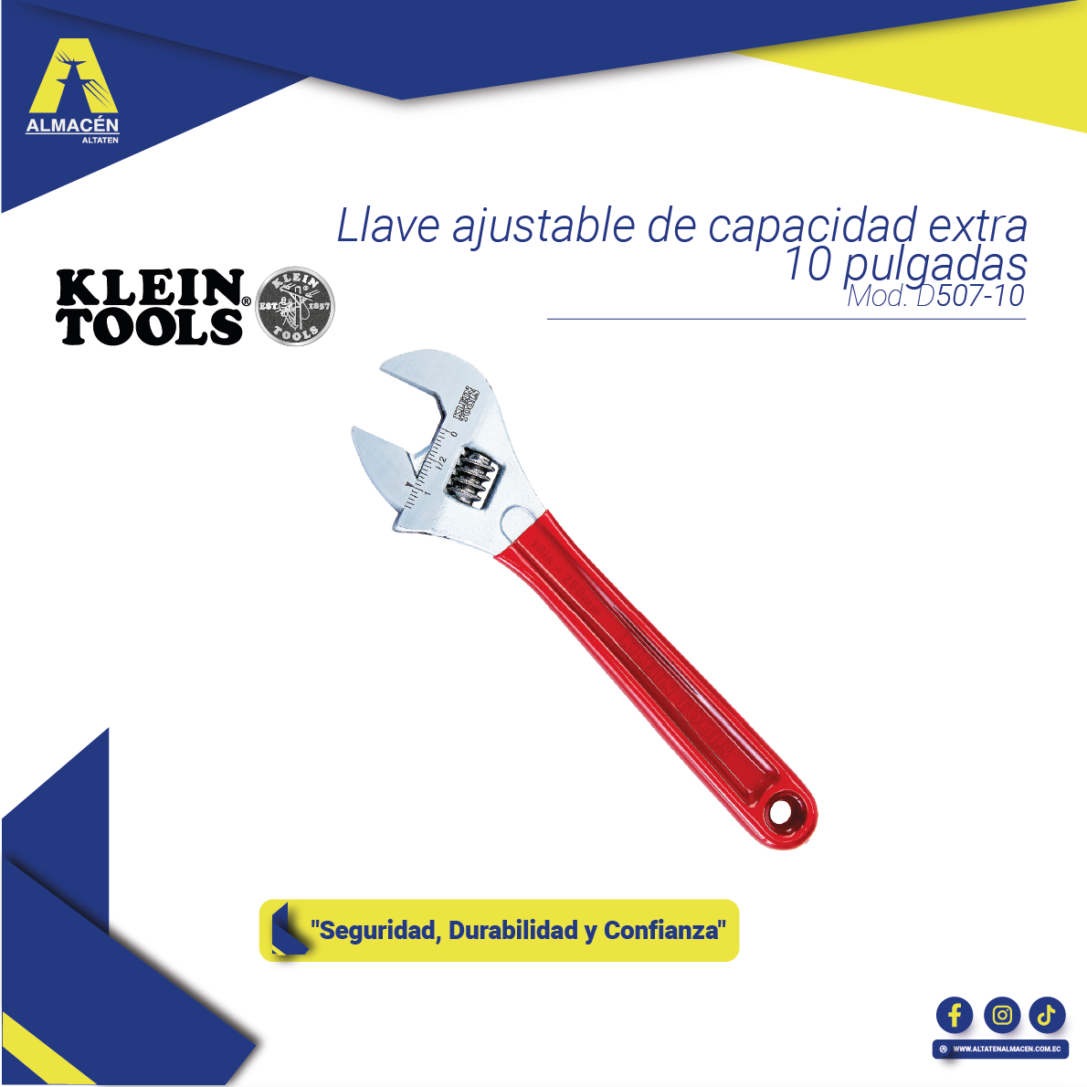 LLAVE D507-10 AJUSTABLE/FRANCESA 10,25'' KLEIN