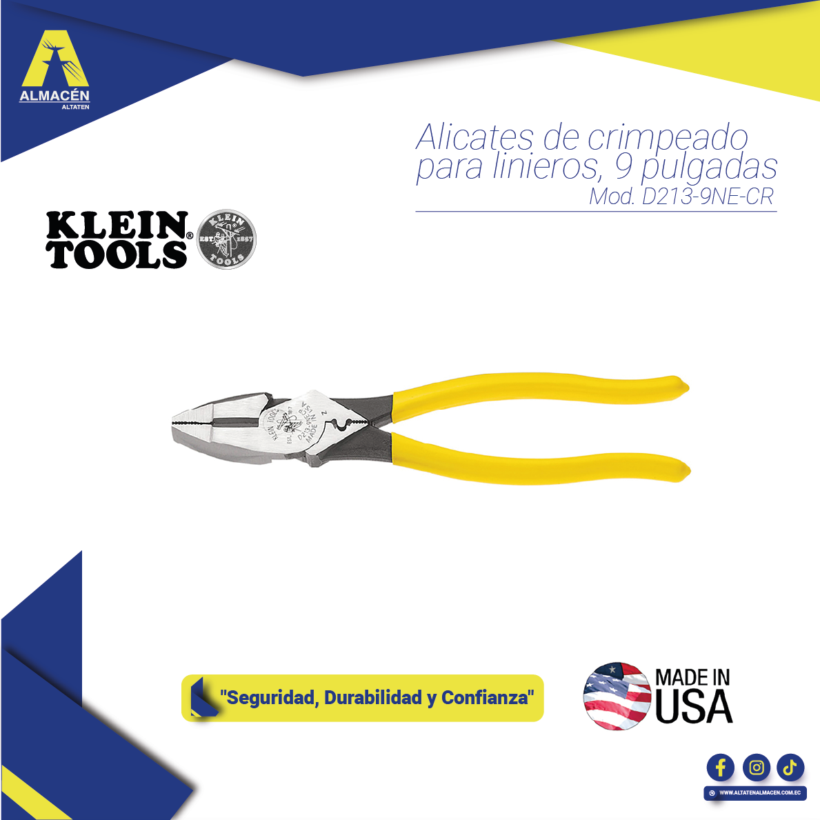 ALICATE D213-9NECR C/LATERAL 9" KLEIN