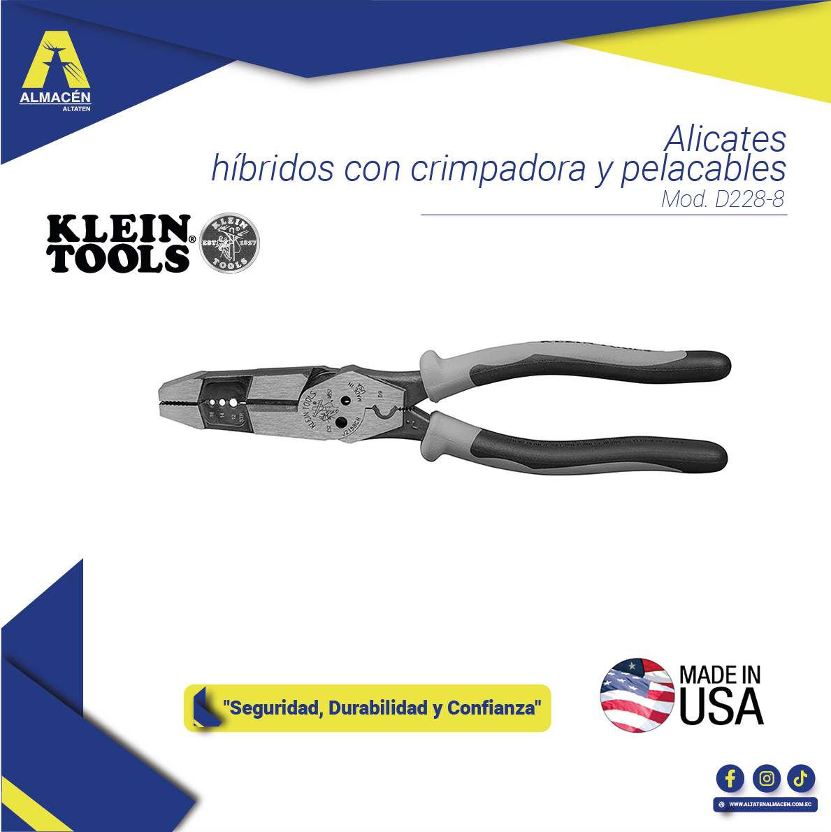 ALICATE HIBRIDO 8" MULTIUSO J215-8CR KLEIN