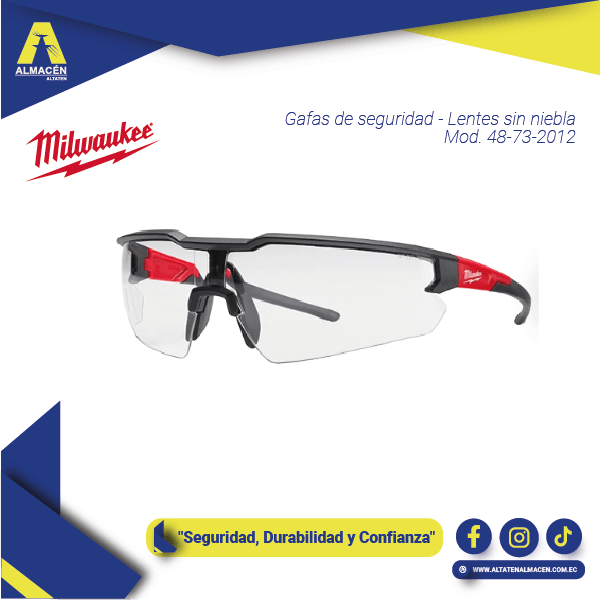 Gafas de seguridad Milwaukee con lentes anti-empañantes Fog-Free