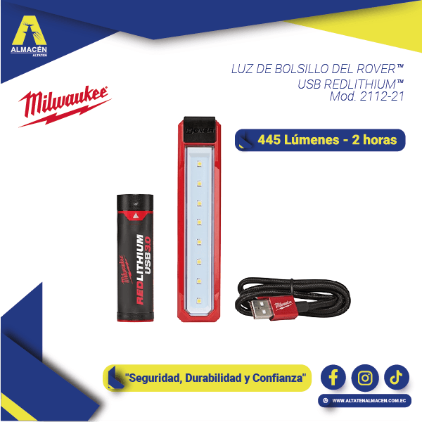 Reflector pivotante recargable USB Milwaukee 2114-21 550 lúmenes