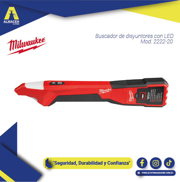 Localizador de disyuntores Milwaukee 2222-20 con LED para panel eléctrico