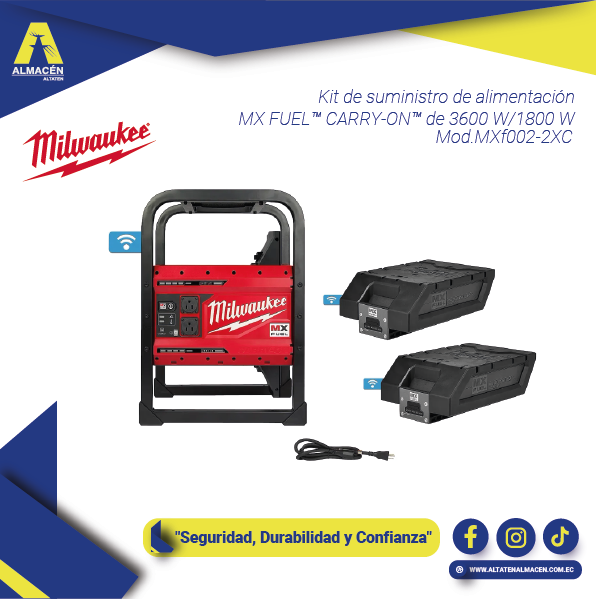 Suministro de alimentación Milwaukee MX FUEL Carry-On 3600W/1800W
