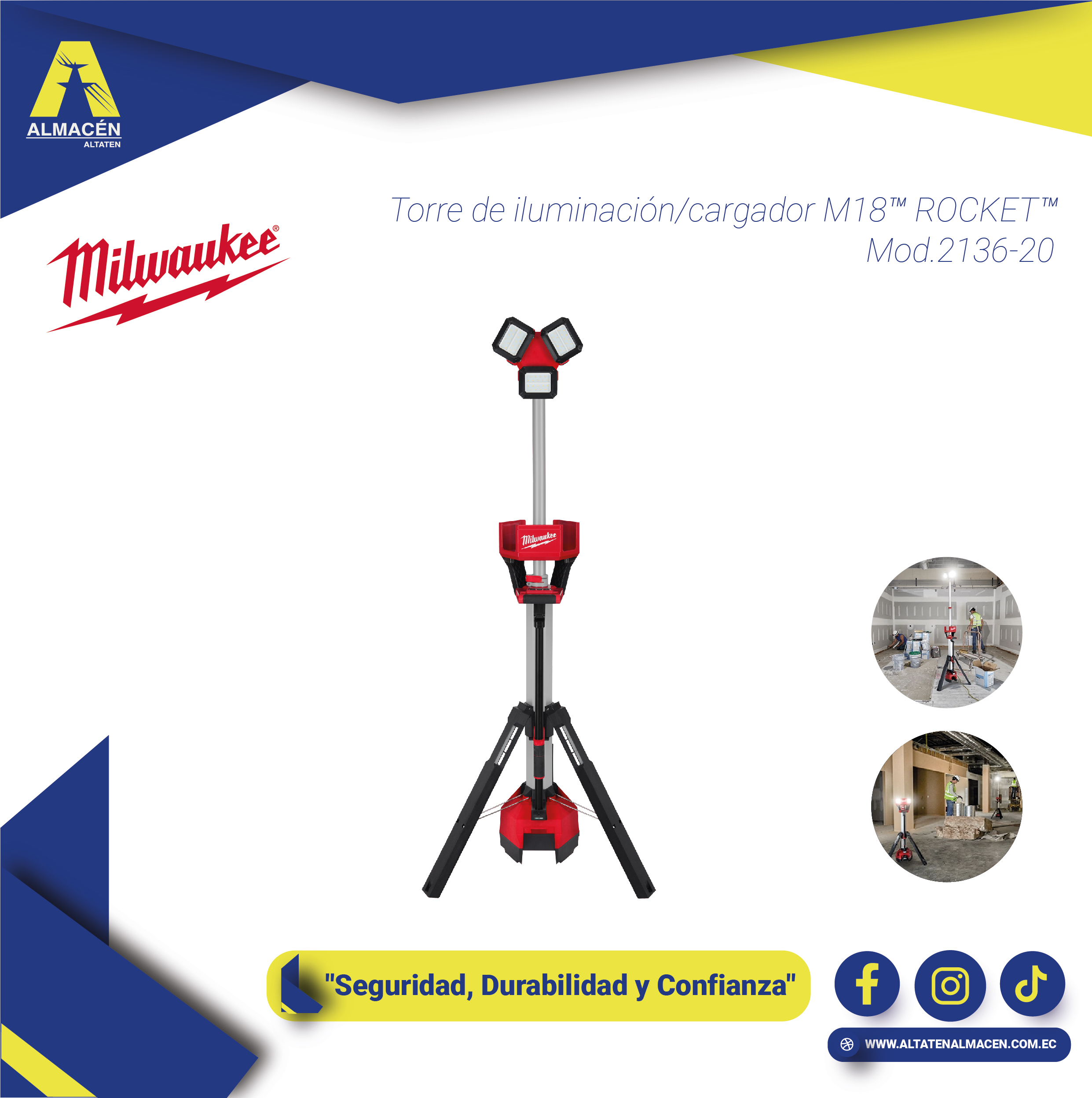 Torre de Iluminación Milwaukee M18 Rocket 2136-20