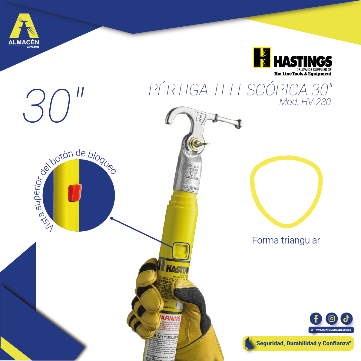 PÉRTIGA HV-30 TELESCÓPICA 30" HASTINGS