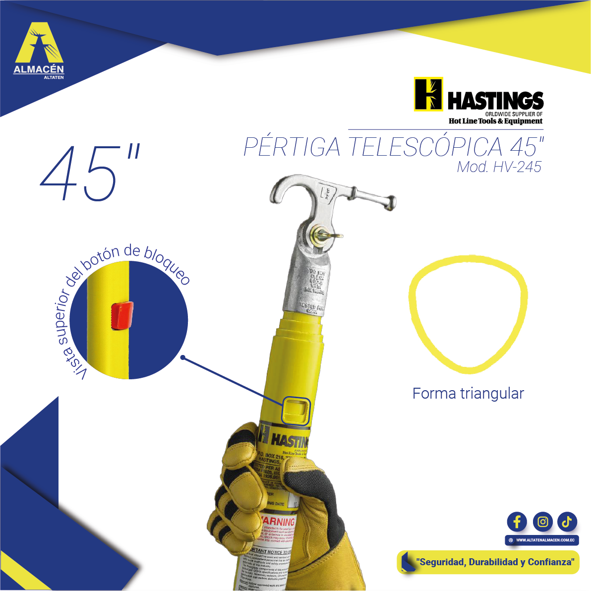 PÉRTIGA HV-45 TELESCÓPICA 45" HASTINGS