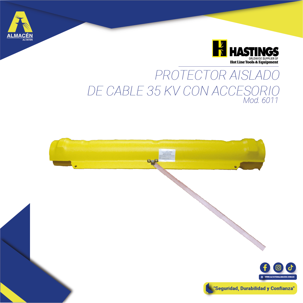 PROTECTOR AISLADO DE CABLE 35 KV CON ACCESORIO 6011 HASTINGS